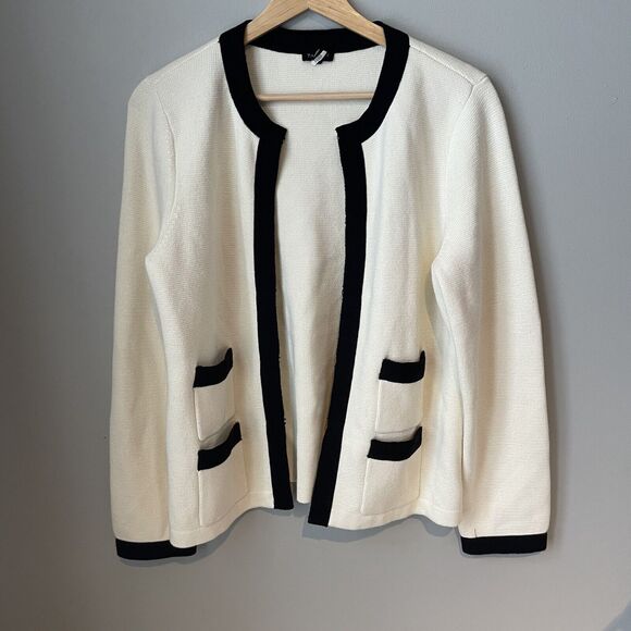 Talbots Off white And Black Jacket Size Medium Petite MSRP $169 - Picture 10 of 10